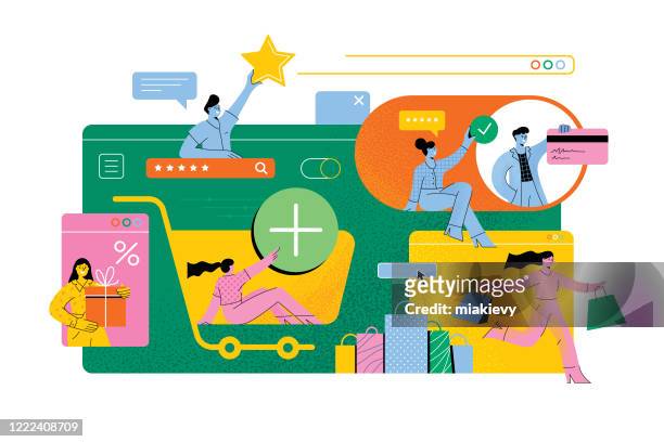 online shopping - shopping stock illustrations