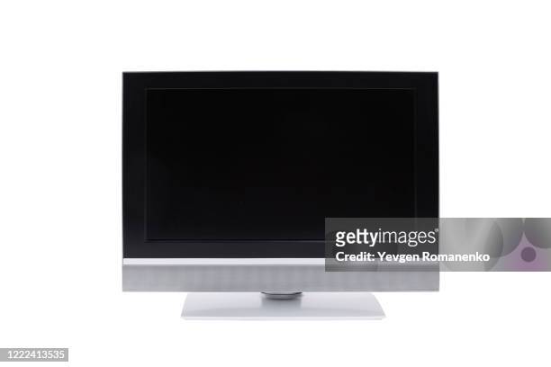 flat led tv monitor isolated on white, clipping paths - 液晶テレビ ストックフォトと画像