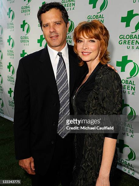 Dr. Tom Apostle and Sharon Lawrence arrive at Global Green USA's 14th annual Millenium Awards held at the Fairmont Miramar Hotel on June 12, 2010 in...