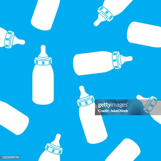 baby bottle pattern silhouette 2 - sippy cup stock illustrations