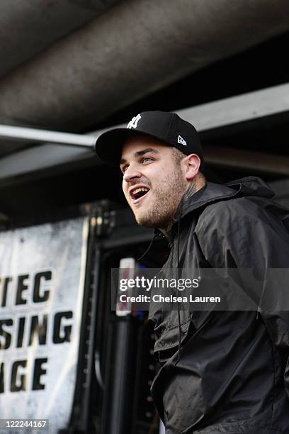 Vocalist Frankie Palmeri of Emmure performs at The VANS Warped Tour at Seaside Park on June 27, 2010 in Ventura, California.