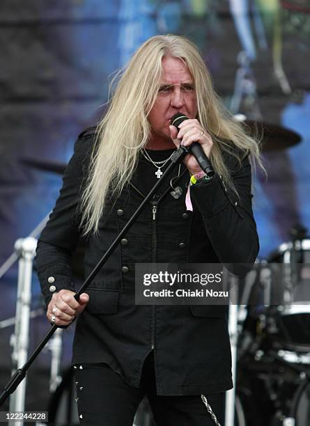 Biff Byford of Saxon performs at day 3 of the Download Festival at Donington Park on June 13, 2010 in Castle Donington, England.
