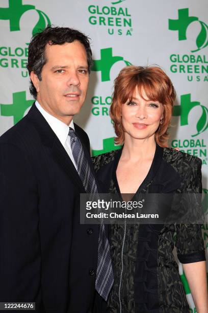 Dr. Tom Apostle and actress Sharon Lawrence arrive at Global Green USA's 14th Annual Millennium Awards at Fairmont Miramar Hotel on June 12, 2010 in...