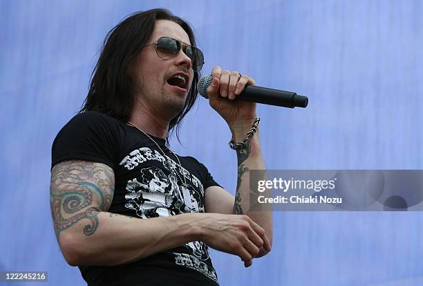 Myles Kennedy performs at day 3 of the Download Festival at Donington Park on June 13, 2010 in Castle Donington, England.