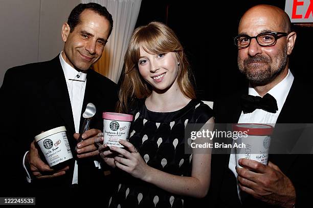 Tony Shalhoub, Josie Lynn Adams, and Stanley Tucci attend the 64th Annual Tony Awards Official Gift Lounge - produced by On 3 Productions at Radio...