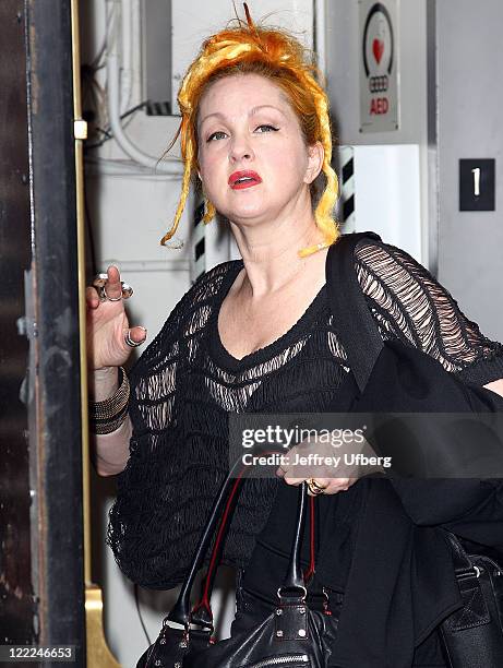 Singer Cyndi Lauper visits "Late Show With David Letterman" at the Ed Sullivan Theater on June 14, 2010 in New York City.