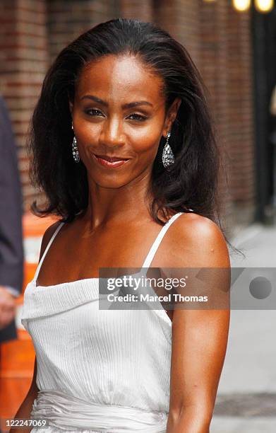 Actress Jada Pinkett Smith visits "Late Show With David Letterman" at the Ed Sullivan Theater on June 14, 2010 in New York City.