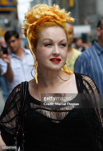 Musician Cyndi Lauper visits "Late Show With David Letterman" at the Ed Sullivan Theater on June 14, 2010 in New York City.