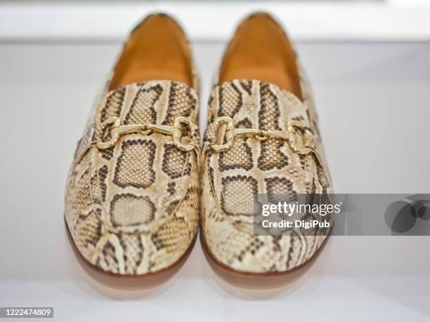 snake leather shoes - piel de serpiente fotografías e imágenes de stock