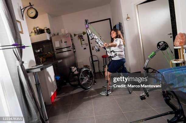 Eleonora Sarti trains in isolation on May 02, 2020 in Bologna, Italy. The coronavirus and the disease it causes, COVID-19, are having a fundamental...