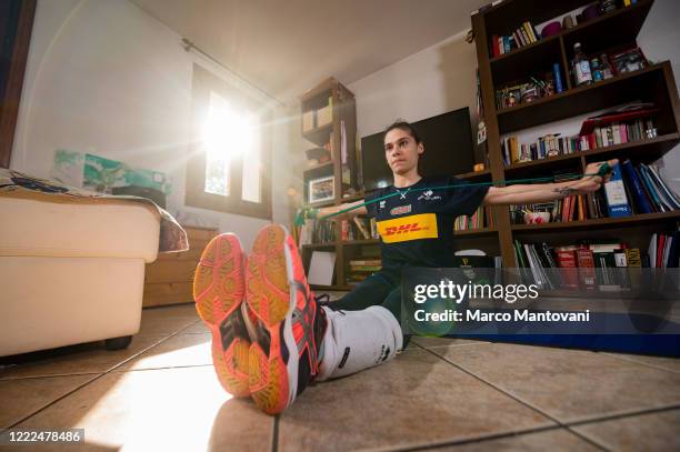 Silvia Biasi trains in isolation on May 02, 2020 in Treviso, Italy. The coronavirus and the disease it causes, COVID-19, are having a fundamental...