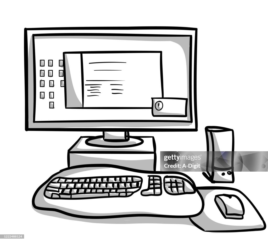 Personal Computer Home Personal Computer Home Office High-Res Vector Graphic - Getty Images