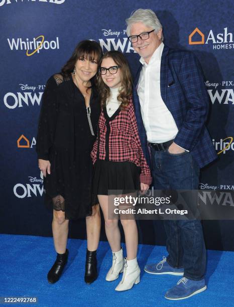 Dave Foley, wife Crissy Guerrero and daughter Alina Foley arrive for Premiere Of Disney And Pixar's "Onward" held at the El Capitan Theatre on...