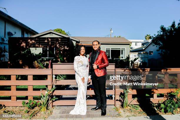 Nancy Fifita and Siaki Sii attend #SaveProm, a virtual prom for high school kids, hosted by My School Dance and Charlotte's Closet on May, 2 2020 in...