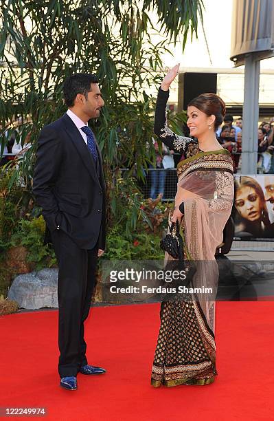 Abhishek Bachchan and Aishwarya Rai Bachchan attend the World Premiere of "Raavan" at BFI Southbank on June 16, 2010 in London, England.