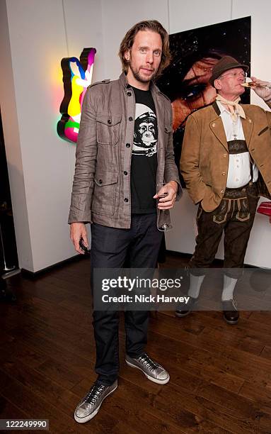 Magnus Fiennes attends the Zoobs vs. Lodola private view at Opera Gallery on June 16, 2010 in London, England.