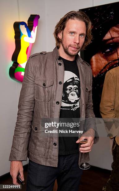 Magnus Fiennes attends the Zoobs vs. Lodola private view at Opera Gallery on June 16, 2010 in London, England.