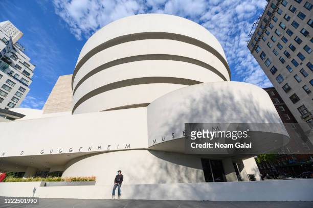 View outside the Solomon R. Guggenheim Museum during the coronavirus pandemic on May 2, 2020 in New York City. COVID-19 has spread to most countries...