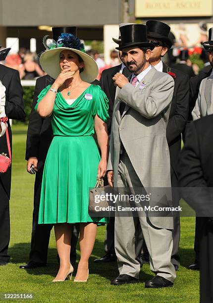 Prince Mohammed Bin Rashed Al Maktoum and Princess Haya bint Al Hussein attends Royal Ascot at Ascot Racecourse on June 17, 2010 in Ascot, England.