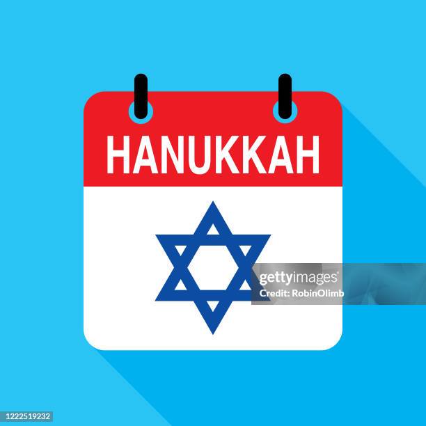 hanukkah calendar icon - shabbat stock illustrations