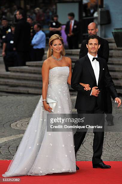 Princess Madeleine of Sweden and Prince Carl-Philip of Sweden attend the Government Gala Performance for the Wedding of Crown Princess Victoria of...