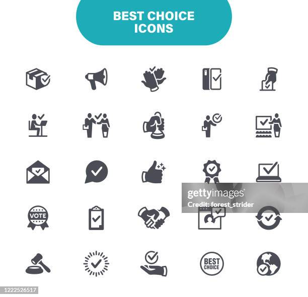 best choice icon set - checking mail stock illustrations