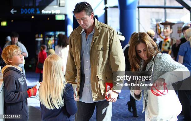 Sara Leonardi, Glenn McGrath and his children James and Holly arrive for the premiere of "Toy Story 3" at IMAX Darling Harbour on June 20, 2010 in...