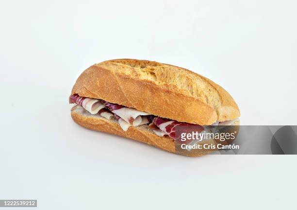 serrano ham sandwich - appetizers imagens e fotografias de stock