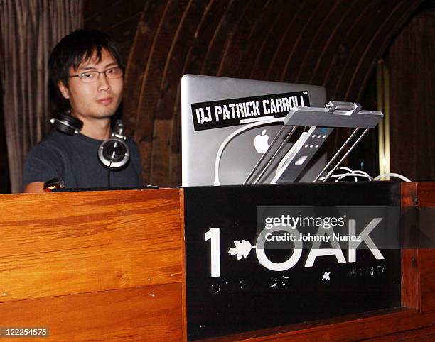 Patrick Carroll spins the decks during the 2010 Red Bull Air Race World Championship after party at 1OAK on June 19, 2010 in New York City.