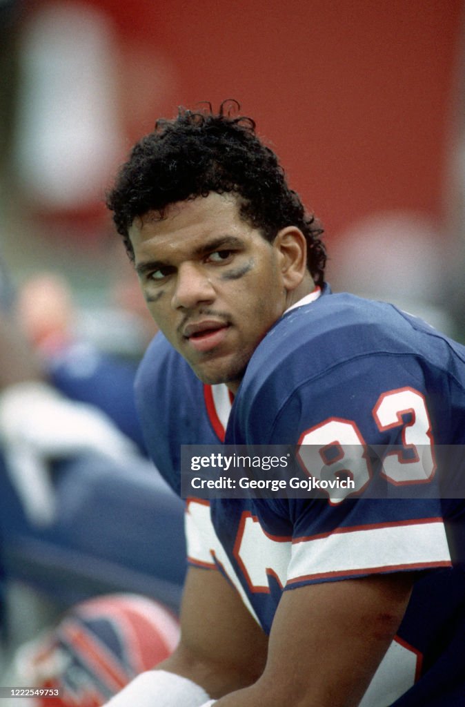Brickey Reed Wide receiver Andre Reed of the Buffalo Bills looks on from the... News ...