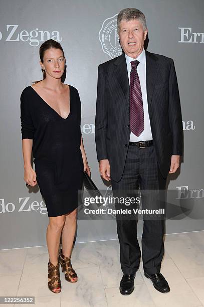 Virginia Galateri di Genola and guest attend the "Cento Anni Di Eccellenza" Exhibition Launch party during Milan Fashion Week Menswear Spring/Summer...