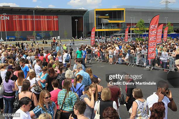 General view of the crowd at the 'X-Factor' auditions held at the London's Excel Centre on June 22, 2010 in London, England.