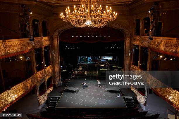 Matt Smith and Claire Foy during a socially distanced dress rehearsal of 'Lungs' at The Old Vic Theatre on June 24, 2020 in London, England. The live...