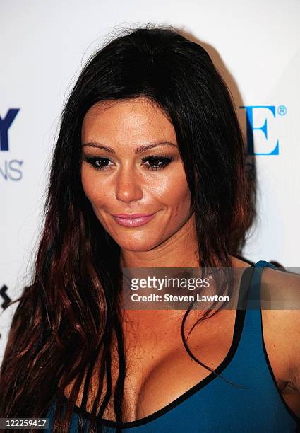 Television personality Jenni "JWoWW" Farley arrives for an appearance at the Pure Nightclub at Caesars Palace on August 26, 2011 in Las Vegas, Nevada.
