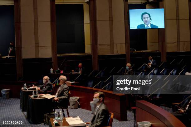 Assistant U.S. Attorney Aaron S.J. Zelinsky participates remotely at a hearing of the U.S. House Judiciary Committee on June 24, 2020 in Washington,...