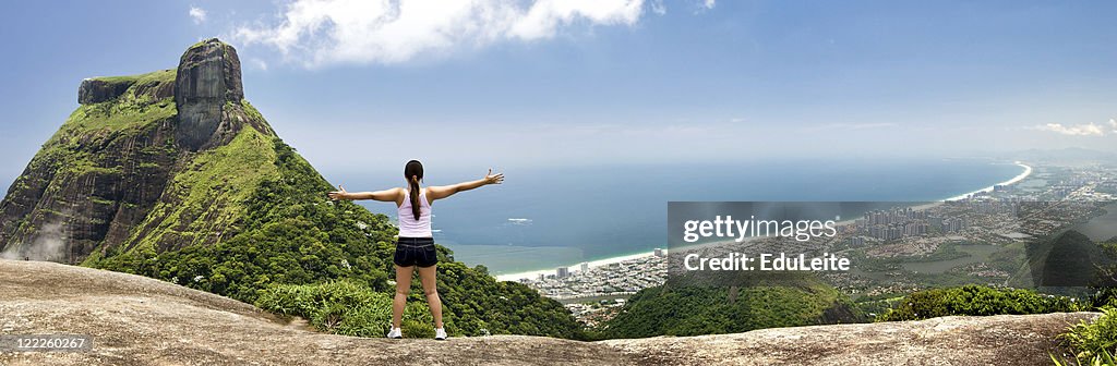 Girl embracing the city - Rio de Janeiro