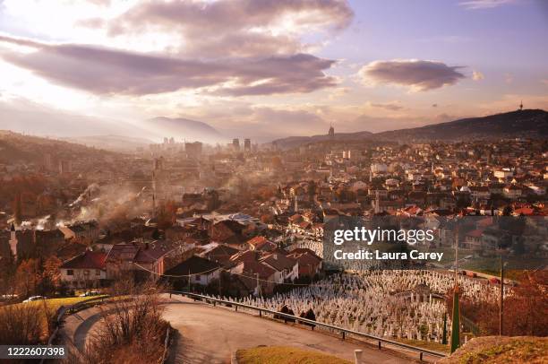 The white gravestones on the hill overlooking Sarajevo are a reminder of the Yugoslav war, in which the city was under siege for 1,425 days. Sunsets...