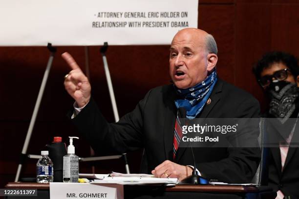 Rep. Louie Gohmert speaks during a House Judiciary Committee hearing on oversight of the Justice Department and a probe into the politicization of...