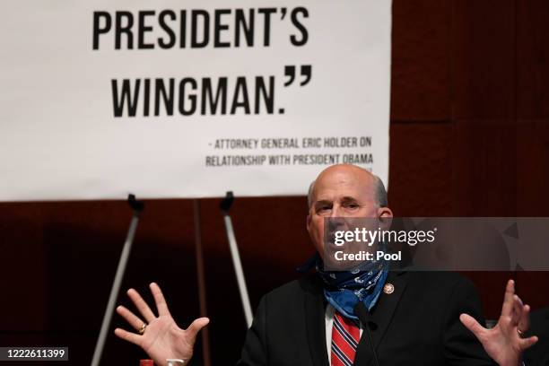 Rep. Louie Gohmert speaks during a House Judiciary Committee hearing on oversight of the Justice Department and a probe into the politicization of...