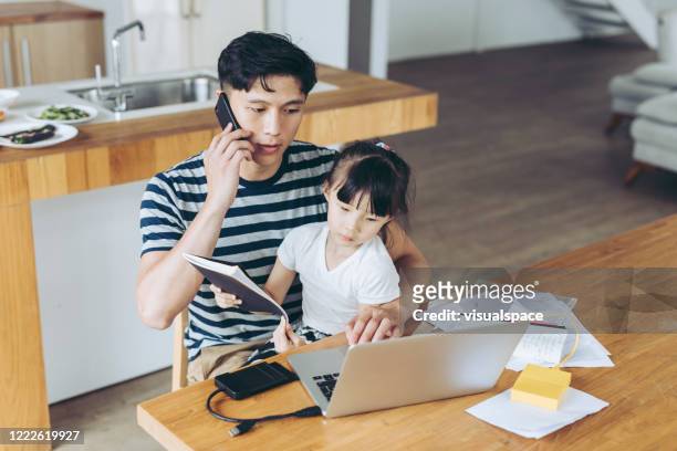 father working at home - school life balance stock pictures, royalty-free photos & images