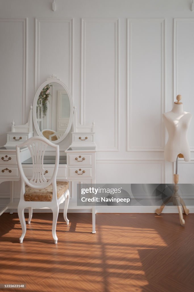 Interior decoration, classical style, changing room