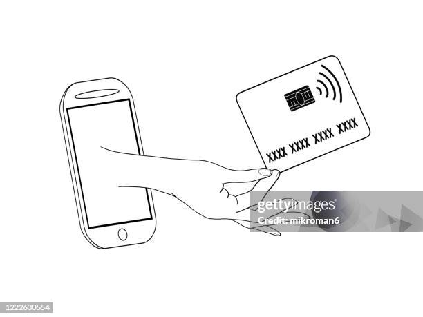 drawing a hand holding a debit, credit card - romance fraud stock pictures, royalty-free photos & images