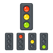 Traffic light icon set