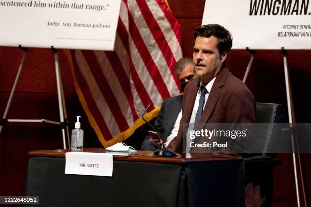 Rep. Matt Gaetz speaks at a hearing of the House Judiciary Committee on at the Capitol Building June 24, 2020 in Washington, DC. Democrats are...