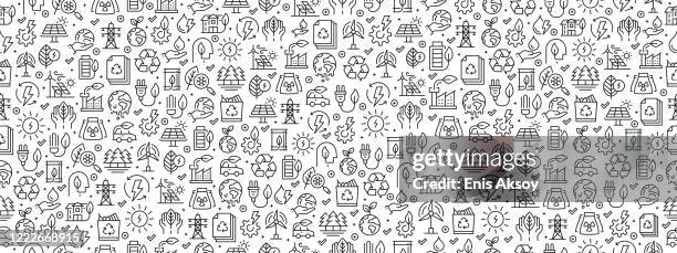 nahtloses muster mit green energy icons - repetition stock-grafiken, -clipart, -cartoons und -symbole