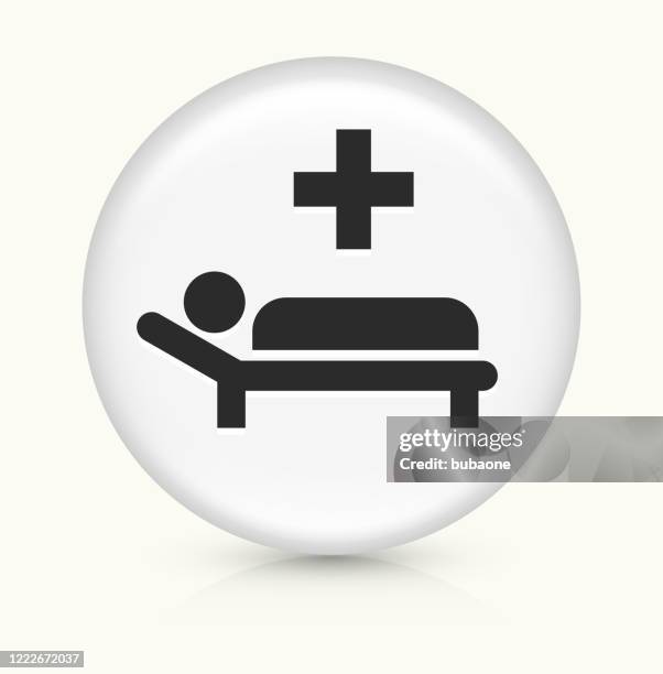 sick man with medical cross icon - cold flu bed stock illustrations