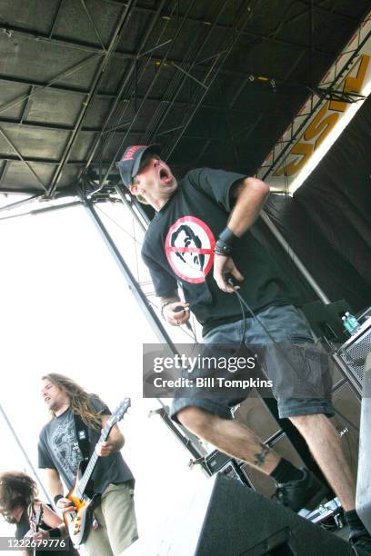 July 13: MANDATORY CREDIT Bill Tompkins/Getty Images Lamb of God performing at OZZFEST 2004 in Jones Beach, New York July 13th 2004.