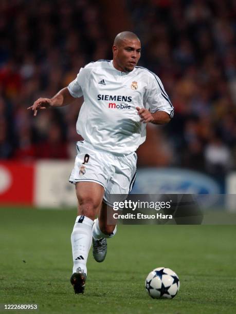 Ronaldo of Real Madrid in action during the UEFA Champions League Group F match between Real Madrid and Partizan Belgrade at Estadio Santiago...