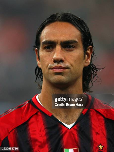 Alessandro Nesta of AC Milan is seen prior to the UEFA Champions League Group F match between AC Milan and Barcelona at Stadio Giuseppe Meazza on...