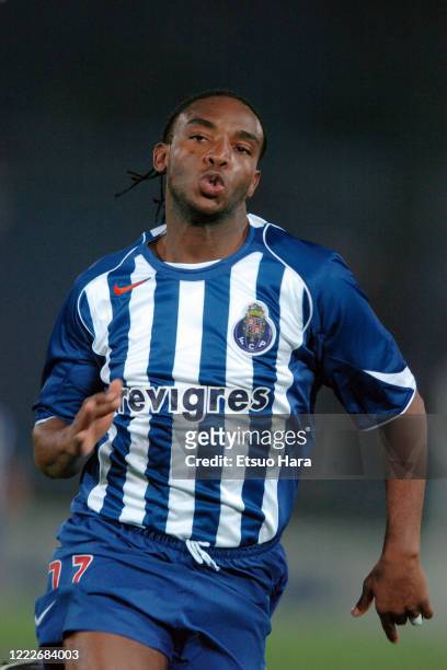 Benni McCarthy of Porto in action during the Toyota Cup match between Porto and Once Caldas at the International Stadium Yokohama on December 12,...